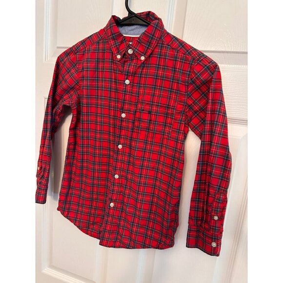 Carter’s traditional red plaid button down shirt size 8 - Picture 1 of 4